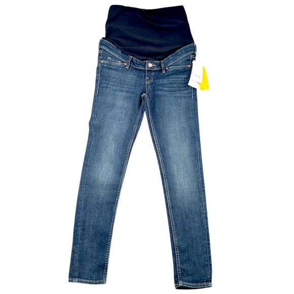 H&M & Demim Blue Skinny Fit Stretch Panel Maternity Jeans Womens Size 6 - Picture 1 of 10